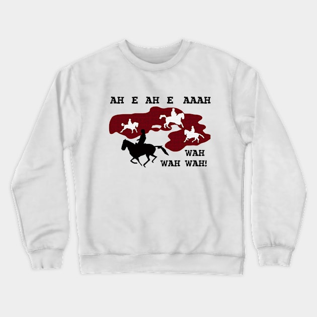 The Good the Bad and the Ugly - Theme Music Horses Montage Crewneck Sweatshirt by vintage-art